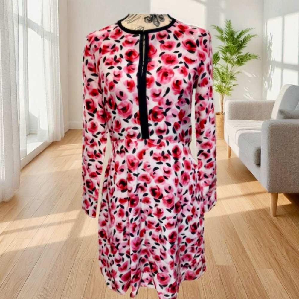 Kate Spade "Mini Rose" Silk Shift Dress
